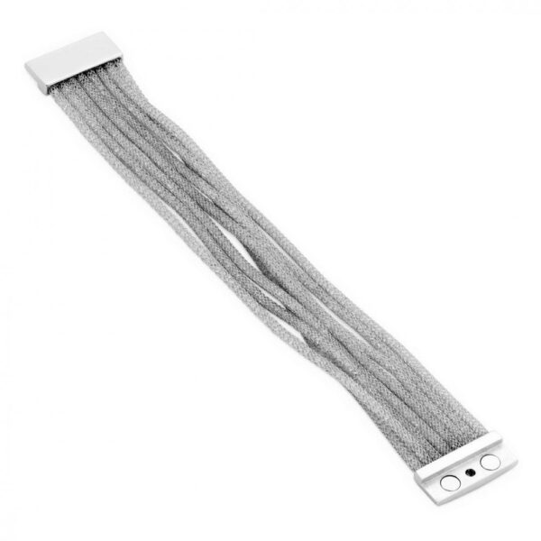 Victoria silverarmband med mesh och magnetlås 18 cm