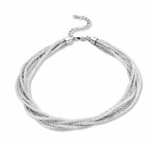 Victoria silver halsband i tjock mesh