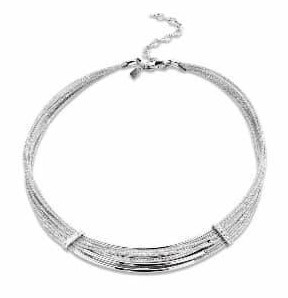 Victoria halsband i silverfärg med vita stenar