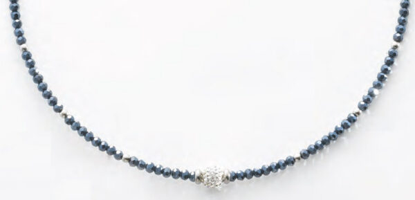 Victoria White Stone blå pärlhalsband