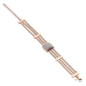 Victoria Rose armband i roséguld med bruna stenar