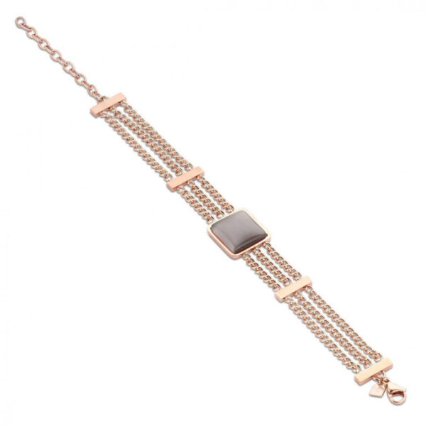 Victoria armband i roséguld med brun sten 22 cm