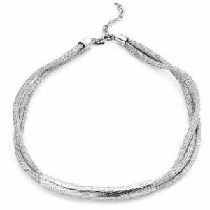 Victoria silverfärgat tjockt nät-halsband