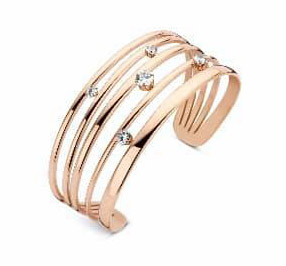 Victoria Rose armband i roséguld med vita stenar