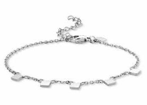 Victoria armband i silverfärg med fyrkantigt mönster
