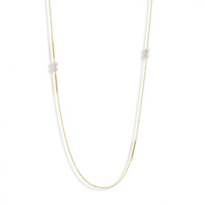 Victoria halsband med vita pärlor i guldfärg