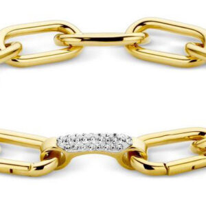 Victoria armband i guldfärg med vita stenar