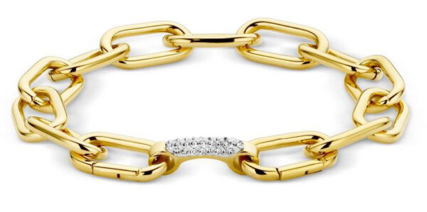 Victoria armband i guldfärg med vita stenar
