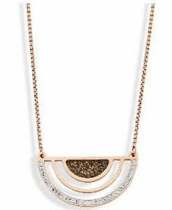 Victoria Rose halsband i roséguld med svart och vit sten