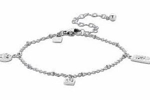 Victoria armband i silverfärg med vita stenar
