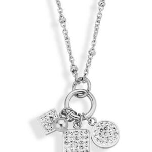 Victoria halsband i silverfärg med vit sten