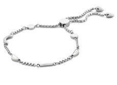 Victoria silverfärgat armband med vit sten och halvmåne