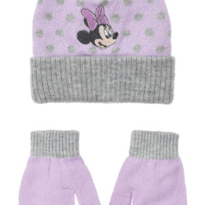 Disney Mimmi Pigg prickig lila babykeps och vantar 48 cm