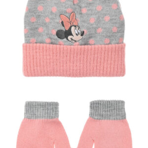 Disney Mimmi Pigg Dots grå babyhatt och vantar set 48 cm