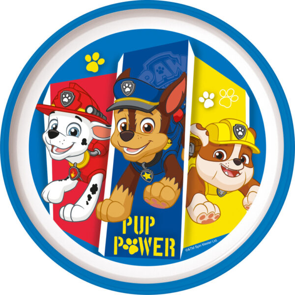 Paw Patrol Pup Power mikrovågssäker flat tallrik 19,5 cm