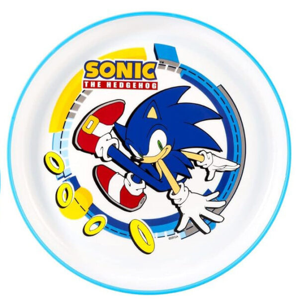 Sonic the Hedgehog Tallrik 19,5 cm – Mikrovågssäker BPA-fri Plasttallrik med Halkfri Botten
