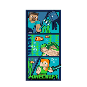 Minecraft Explore badhandduk, strandhandduk 70x140 cm (snabbtorkande)