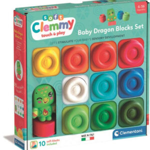 Colour Clemmy mjukt byggset med 10 bitar och figur från Clementoni