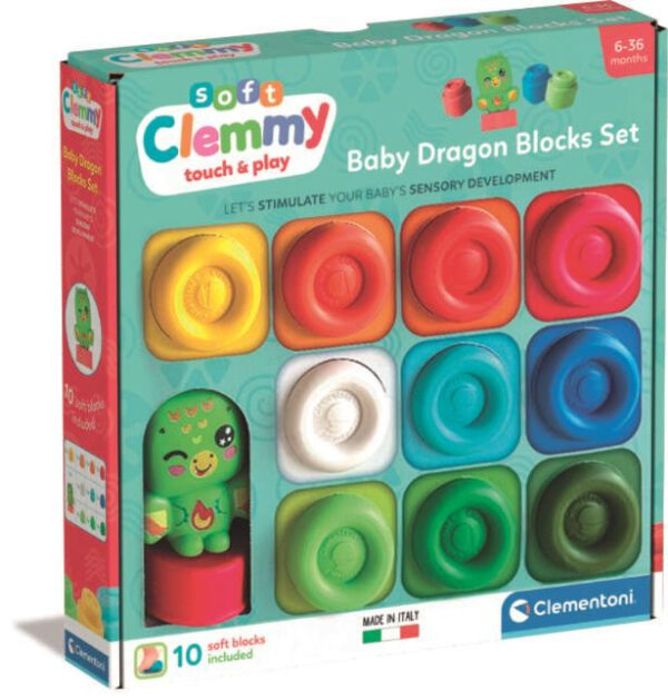 Colour Clemmy mjukt byggset med 10 figurer Clementoni