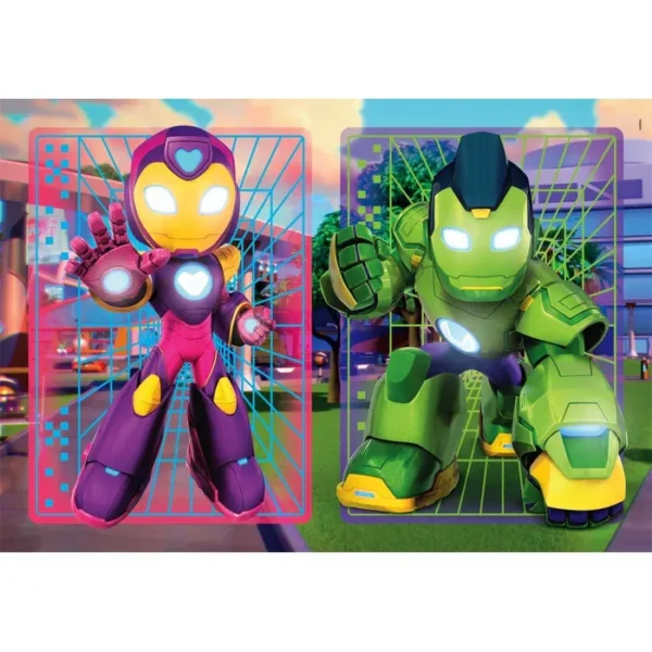 Avengers Hero Squad Iron Man och Fantastiska Vänner 2x20 bitars pussel Clementoni - Bild 3