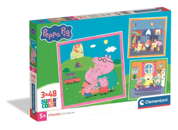 Greta gris Familj 3x48 bitars pussel Clementoni