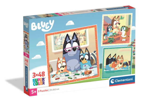 Bluey pussel 3 x 48 bitar – Clementoni SuperColor
