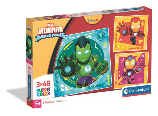 Avengers Hero Squad Iron Man och hans superteam 3x48 bitars pussel från Clementoni