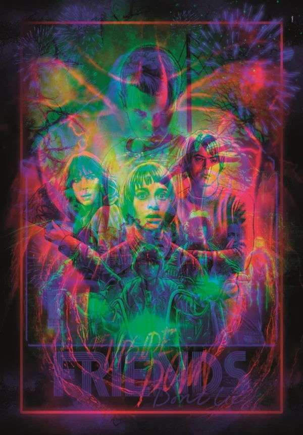 Stranger Things Upside Down pussel med 520 bitar och LED-ram från Clementoni - Bild 3