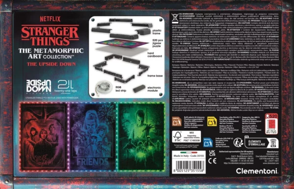 Stranger Things Upside Down pussel med 520 bitar och LED-ram från Clementoni - Bild 6