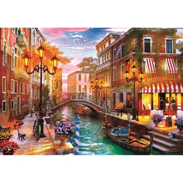 Cities Solnedgång Venedig Italien 500 bitars kompakt pussel Clementoni - Bild 2