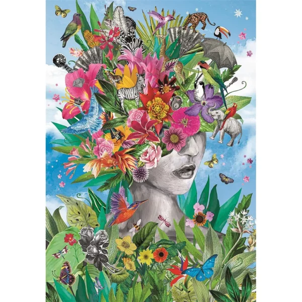 Colour Head in Jungle Blooming Thoughts 500-bitars kompakt pussel Clementoni - Bild 2