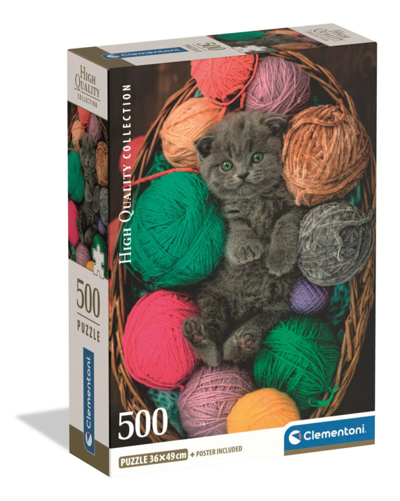 Cat Fluffy 500-bitars kompakt pussel Clementoni