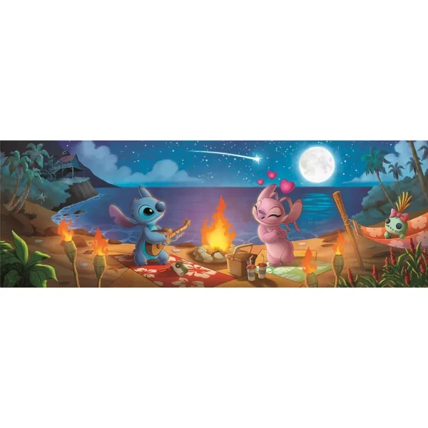 Disney Lilo och Stitch 1000-bitars panorama pussel Clementoni - Bild 2