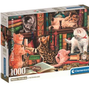 Cat Curious Whiskers 1000-bitars kompakt pussel Clementoni