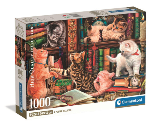 Katt Curious Whiskers 1000-bitars kompakt pussel Clementoni