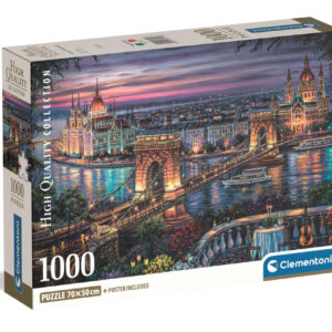 Travel Lights of the Danube Budapest 1000-bitars kompakt pussel Clementoni