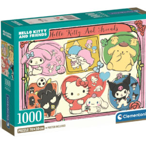 Hello Kitty Vänner För Evigt 1000-bitars kompakt pussel Clementoni