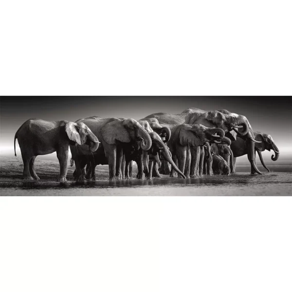 Animals Herd of Giants Elephant 1000 bitars panoramapussel Compact Clementoni - Bild 2