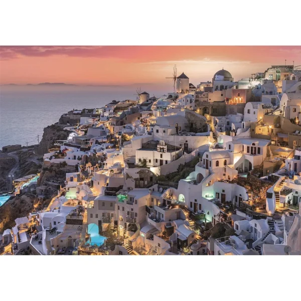 Cities Santorini Grekland 1000 bitars kompakt pussel Clementoni - Bild 2
