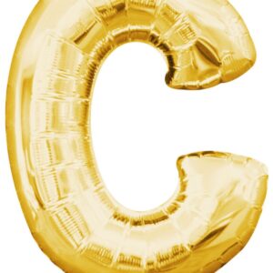 Number Gold, guldfärgad mini bokstav C folieballong 33 cm