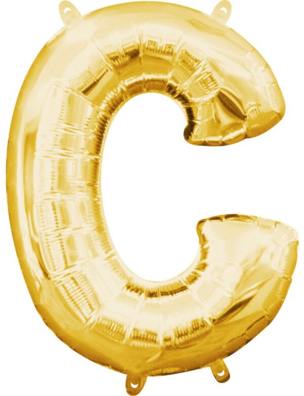 Number Gold, mini C-bokstav folieballong 33 cm