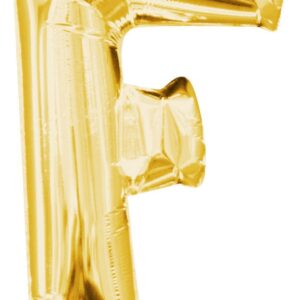 Number Gold, mini bokstav F folieballong 33 cm