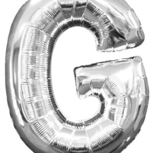 Number Mini G Bokstav Folieballong, Silver 33 cm