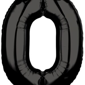 Number Black 0 Folieballong 66x50 cm