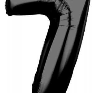 Sifferballong 7 i svart folie 66x43 cm