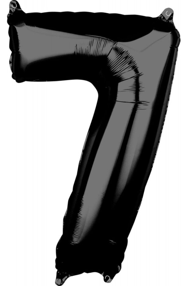 Sifferballong folie 7, svart 66x43 cm