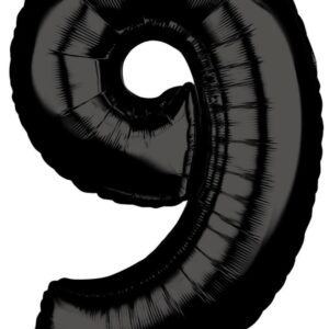 Number Black 9 Folieballong 66x43 cm