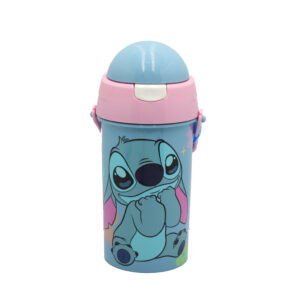 Disney Lilo and Stitch Alien 626 plastic drinking straw bottle with hook 500 ml