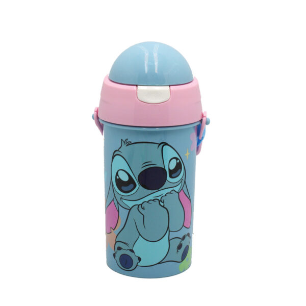 Disney Lilo and Stitch Alien 626 vattenflaska med sugrör och krok 500 ml