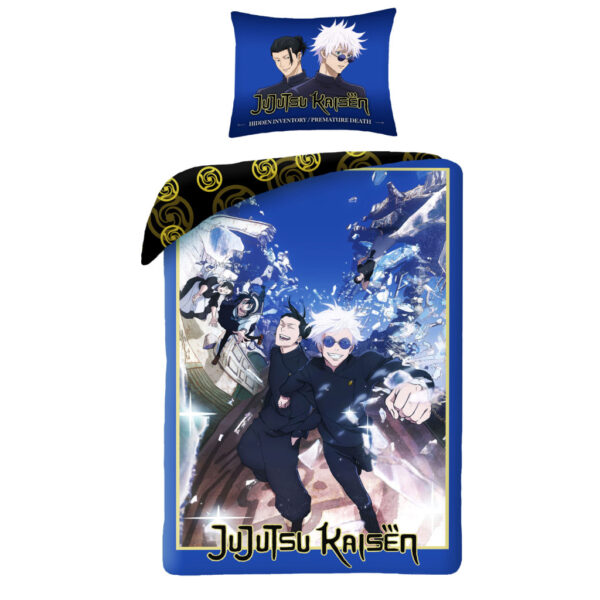Jujutsu Kaisen Blue Energy påslakan 140×200 cm, örngott 65×65 cm i mikrofiber